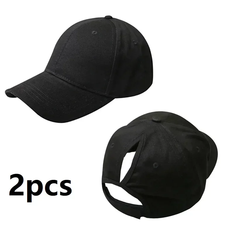 1 2pcs high ponytail baseball cap for women messy high bun women s caps female spring thumb200