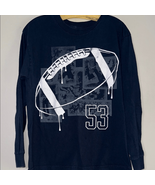 Urban Pipeline Blue Football Graphic Long Sleeve Shirt - $8.82