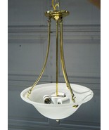 Pendant Ceiling Light Fixture Gold w/ Frosted Glass Shade - $241.42