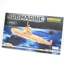 Submarine 3D Puzzle A Wood Craft Construction Kit 29 Pieces NEW - £15.97 GBP