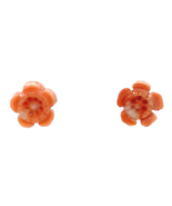 14k Rose Gold Carved Genuine Natural Coral Flower Stud Earrings (#J7352) - €149,94 EUR 14k Rose Gold Carved Genuine Natural Coral Flower Stud Earrings (#J7352) - €149,94 EUR