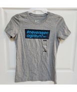 New Large Nike Never Seen A Girl Run T-Shirt Women's Short Sleeve Slim Fit - $27.71