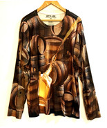 2XL Get A Life 100% Polyester Graphic Beer Barrel Long Sleeve Shirt - £11.80 GBP