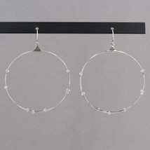 Retired Silpada Sterling TINY TWINKLE Crystal Accent Large Hoop Earrings W2769 - $29.99