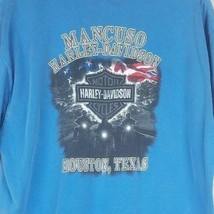 Men&#39;s Harley Davidson Motor Cycles Shirt Mancuso Houston TX American Fla... - £10.08 GBP