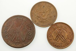 (1903-28) China, (2) 20 Cash &amp; (1) 100 Cash Coin Lot of 3 Y# 5, 395.1, 4... - $3,032.11 MXN