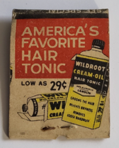 AMERICA&#39;S FAVORITE HAIR TONIC ADVERTISING MATCHBOOK VINTAGE RETRO WILDRO... - $26.03 CAD