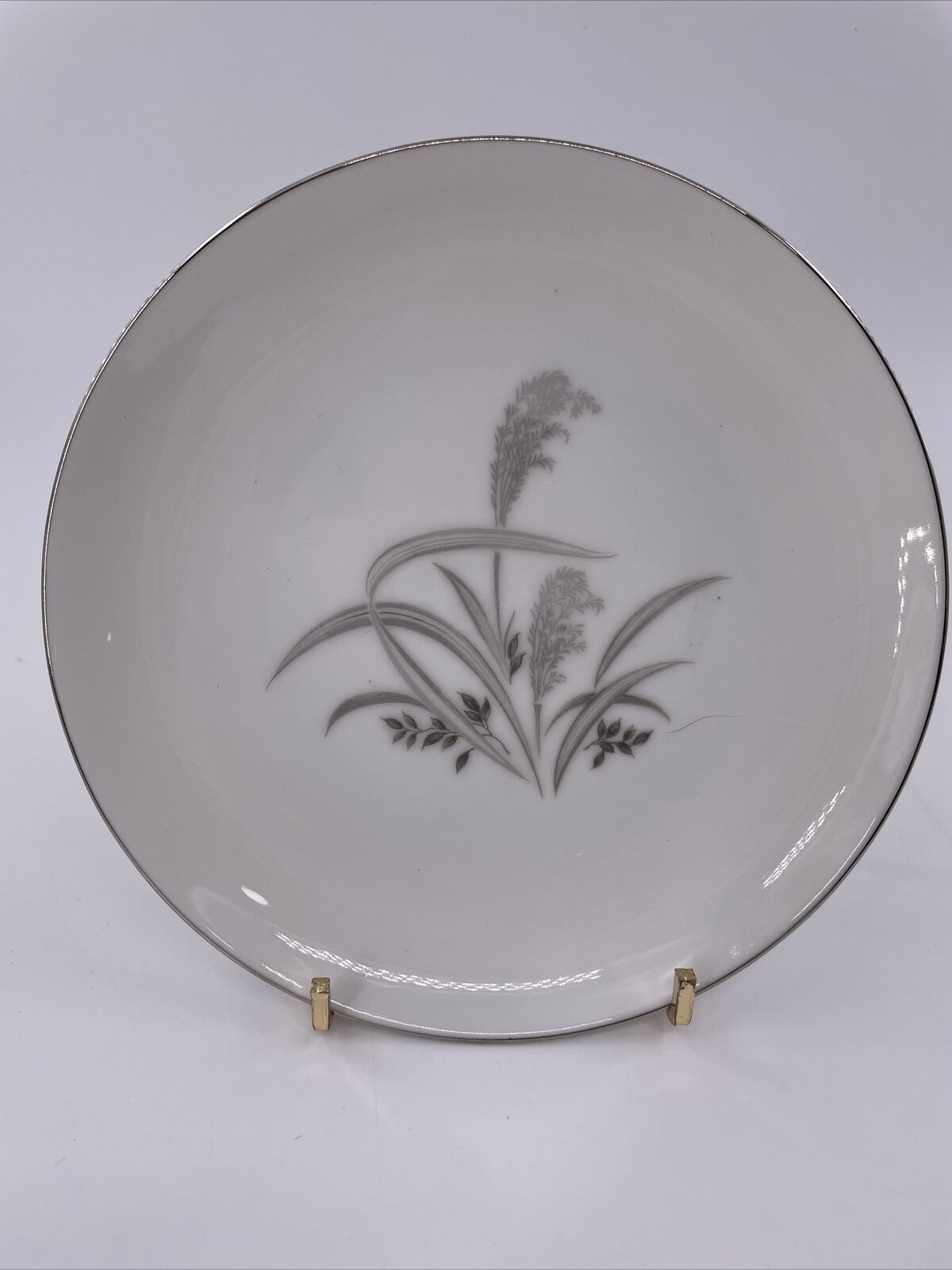 Wentworth China Silver Wheat 6 3/8&quot; Bread Butter Plate #7514  Silver Tri... - $6.92