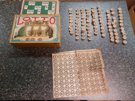 Vtg 1930&#39;s LOTTO Game #4027: Milton Bradley All Wooden Numbers - $19.79