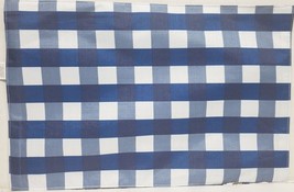 Set Of 2 Thin Linen Fabric Placemats (11&quot;x17&quot;) Blue &amp; White Checkered, Plaid, Gr - £9.48 GBP