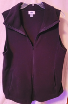 Women&#39;s Old Navy Vest Size Large Black 100% Polyester Zipper Casual Fall... - $16.99