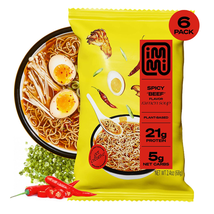 Immi Spicy &quot;Beef&quot; Ramen, 100% Plant Based, Keto Friendly, High Protein, Low Carb - £45.50 GBP