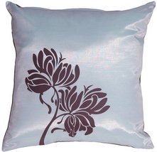 PILLOW DÉCOR Chocolate Flowers on Blue Accent Pillow - $454.85 MXN