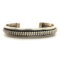 Vtg Signed Sterling Tahe Navajo Native American Twisted Rope Cuff Bracelet 6 1/2 - £120.41 GBP