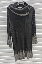 Studio One New York Sweater Dress Hombre Black Gray Womens Size PM - £27.17 GBP