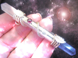 HAUNTED WAND NECKLACE GOLDEN WIZARD&#39;S HEART WAND EXTREME SCHOLAR MAGICK - £230.91 GBP