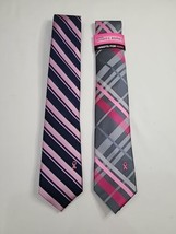 Susan G Komen For The Cure Knots For Hope Mens Neck Tie Lot Of 2 Embroidered  - £17.31 GBP