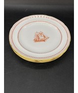 Spode Trade Winds Red Plates Brig Bread and Butter 6&quot; Set of 4 - $31.18