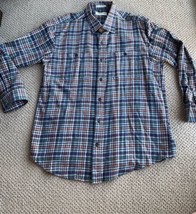Orvis Shirt Mens XL Blue Plaid Button Up Heavy Flannel Jacket Shacket Cotton - £23.44 GBP