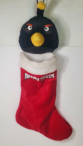 Angry Birds Black Bird Plush Christmas Stocking Embroidered 2011 Commonwealth - £15.44 GBP