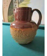 Edwardian Royal Doulton Lambeth Farming Scene Jug/ Pitcher Stoneware c19... - $610.65 CAD