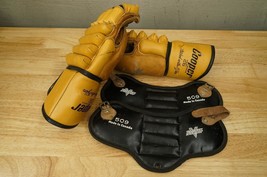 Vintage Cooper Weeks Leather Ice Hockey Gloves Armourflex Thumb #26 Canada - £74.07 GBP