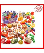 78Pc Kids Kitchen Food Toys with Veggies, Fruits &amp; Pizza - Imaginary Pla... - $715.68 MXN