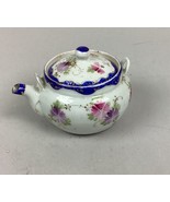 Vintage Porcelain Hand Painted Floral Teapot - 3”Hx4”L - $470.22 MXN