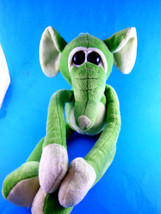 Rinco Green 18" +  - Plush Elephant adjustable pull arms & legs LARGE eyes 2009 - $7.95