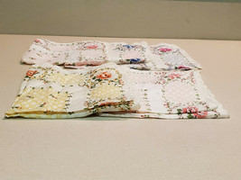 Vintage Set of 5 Various Colored Cotton Floral Design Handkerchiefs - £14.87 GBP