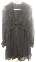 Zara Black Long Sleeve S Crepe Short Flowing Dress - $19.80