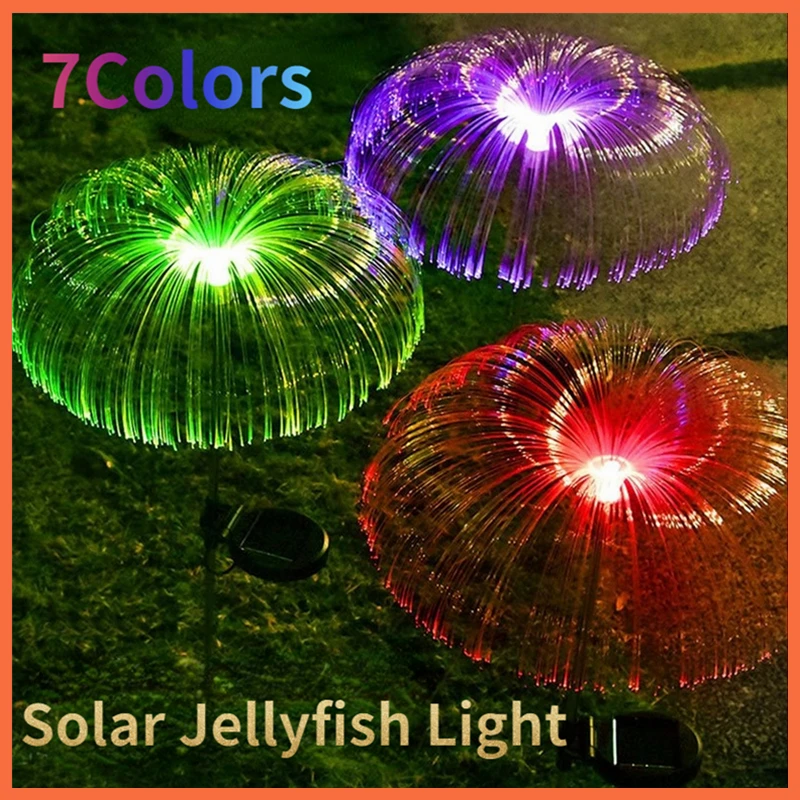 7 Colors Solar Jellyfish Lights Outdoor Wireless  Optic Lamps Led Garden Lights  - £151.99 GBP