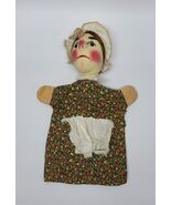 VINTAGE KERSA WITCH HAND PUPPET Old Woman Lady Fabric Doll Felt - $47.74 CAD