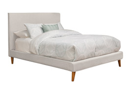 Lyra California King Upholstered Platform Bed, Light Grey Linen - $14,190.88 MXN