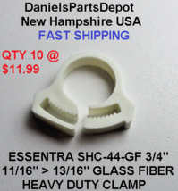 x10 SHC-44-GF ESSENTRA HEAVY DUTY WHITE Wire Cable Reusable Hose Clamp 3... - $11.99