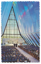 Vtg Postcard-Interior View of Protestant Chapel-US Air Force Academy-Chrome-CO3 - £3.45 GBP