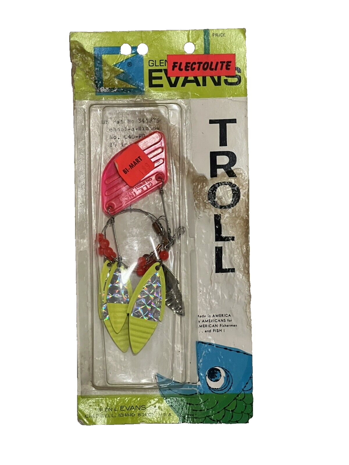 Vintage Glen L. Evans Troll Fishing Lure flectolite - $9.89