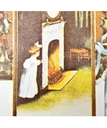 A Happy Christmas Postcard Girl By The Fireplace Hong Kong Print Vintage... - $27.57 CAD