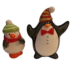 Set of Penguin Salt and Pepper Shakers Ceramic READ As Is - £12.00 GBP