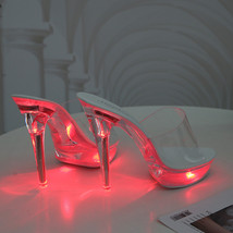 LAND Summer Sexy Nightclub Glowing Super-heeled Women&#39;s Shoes With Stiletto Plat - £42.80 GBP