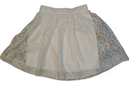 Elizabeth and James Skirt Size 4 Silk Blend Martine White Burnout Overla... - $412.39 MXN