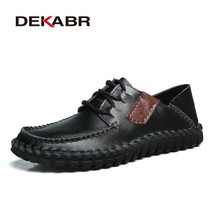 DEKABR  Leather Men Shoes High Quality Lace Up Casual Shoes Men Summer S... - £46.09 GBP