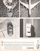 1960 Champion Spark Plugs Vintage Print Ad Wood Boat Delta Air Lines Jet... - £8.46 GBP