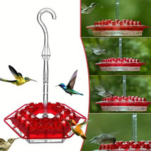 Red Hexagonal Hummingbird Feeder - Feeder: 7.87&quot; x 3.15&quot; - Total Length: 11.81&quot; - £8.53 GBP