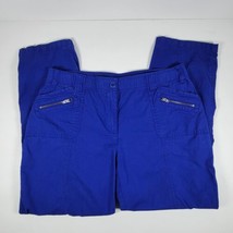 Chicos Womens Cotton blend light weight Pants w/ zipper pockets Size 8P - £11.91 GBP