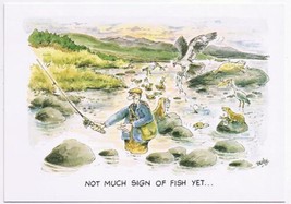 United Kingdom UK Postcard Comic Not Much Sign Of Fish - £2.36 GBP