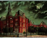 Night View Girls High School Brooklyn New York NY NYC 1908 DB Postcard I1 - $3.91