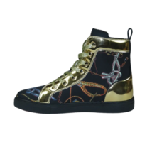 Mens High Top Shoes FIESSO by AURELIO GARCIA Chain Medusa Celebrity 2421 Black image 5