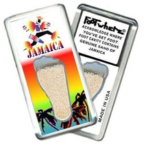 Jamaica FootWhere® Souvenir Fridge Magnet. Made in USA - $7.99