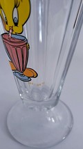 Tweety Bird 1997 Drinking ice cream Shoppe Glass 7&quot; high - £11.07 GBP